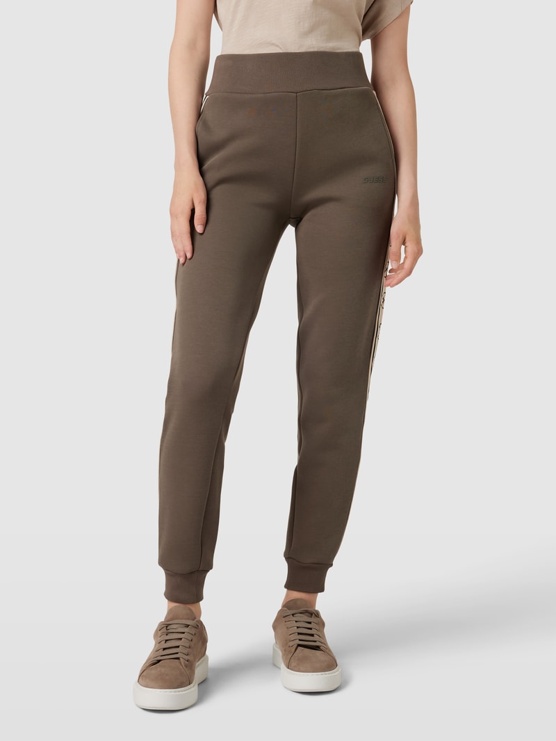 Sweatpants mit Label-Print Modell 'BRITNEY' in schlamm