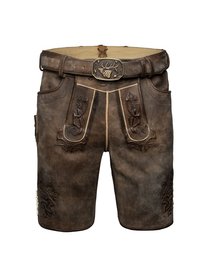 Spieth & Wensky Lederhose Excalibur in dunkelbraun günstig kaufen