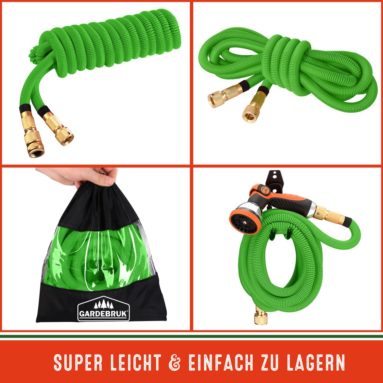 Casaria Gardebruk® Gartenschlauch Grün 30m flexibel