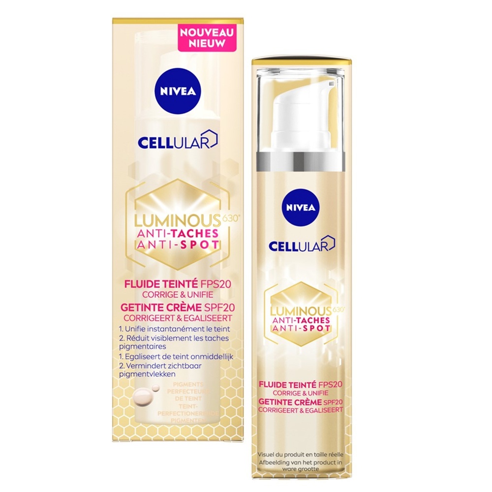 nivea CELLULAR LUMINOUS 630 - Fluide teinté Jour Anti-tâches FPS20 Fluide visage anti-tâches brunes
