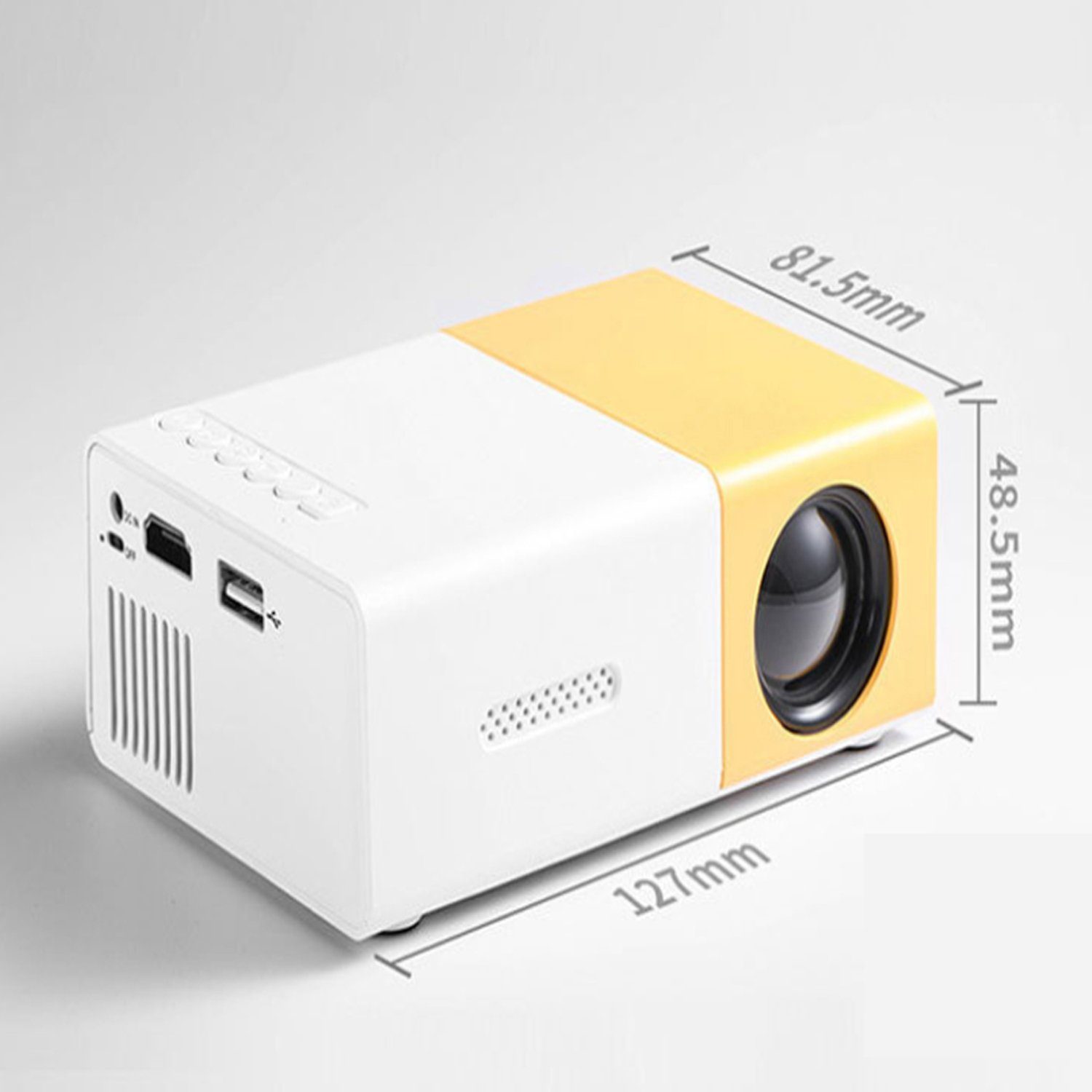 Devenirriche Mini Beamer, Pro-Mini-Projektor, Tragbarer Filmprojektor 1080p Beamer