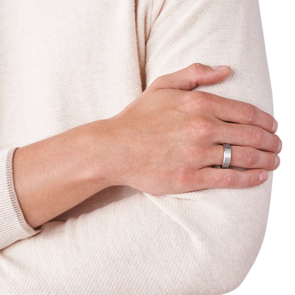 Fossil Bague pour hommes Acier inoxydable bicolore Bague