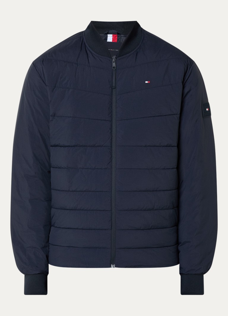 Jachetă bomber matlasată Tommy Hilfiger cu buzunare cu fermoar și logo