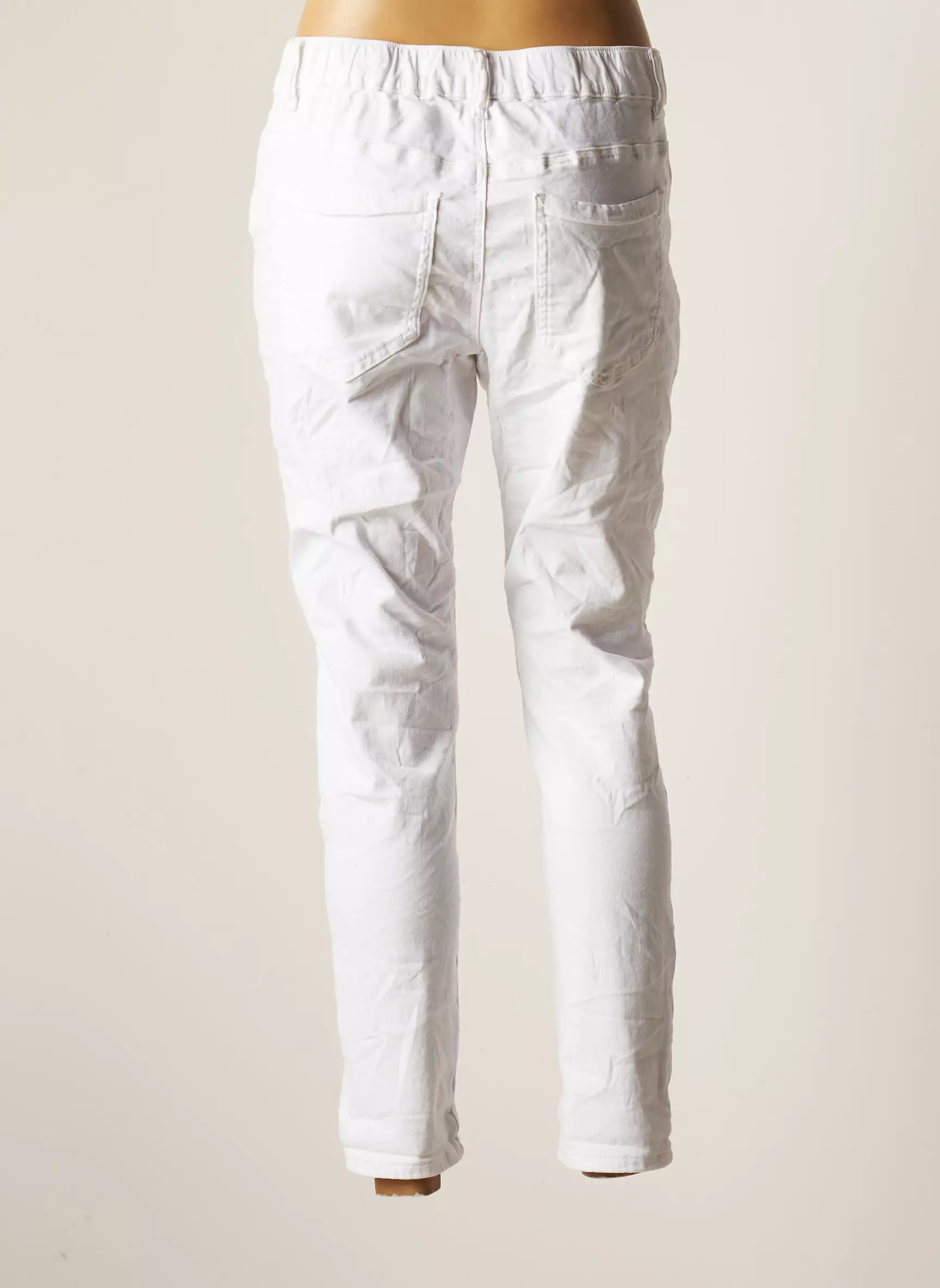 Melly   Co Pantalons Slim Femme couleur blanc