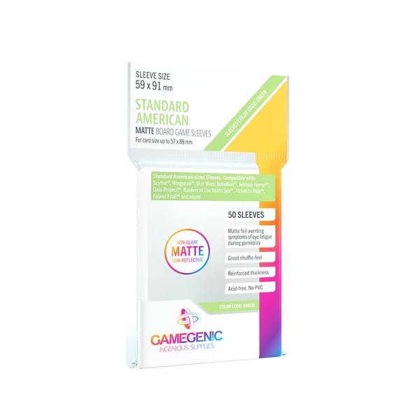 MATTE Standard American-Sized Boardgame Sleeves Clear 59 x 91mm