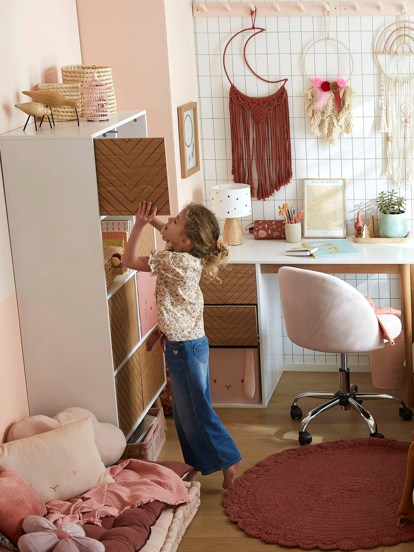 Vertbaudet Kinderzimmer Regal CHEVRONS - weiß/natur
