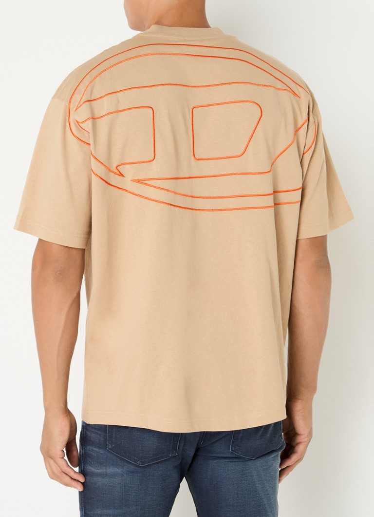Diesel  T-Boggy-Megoval-D T-shirt met logo- en backprint