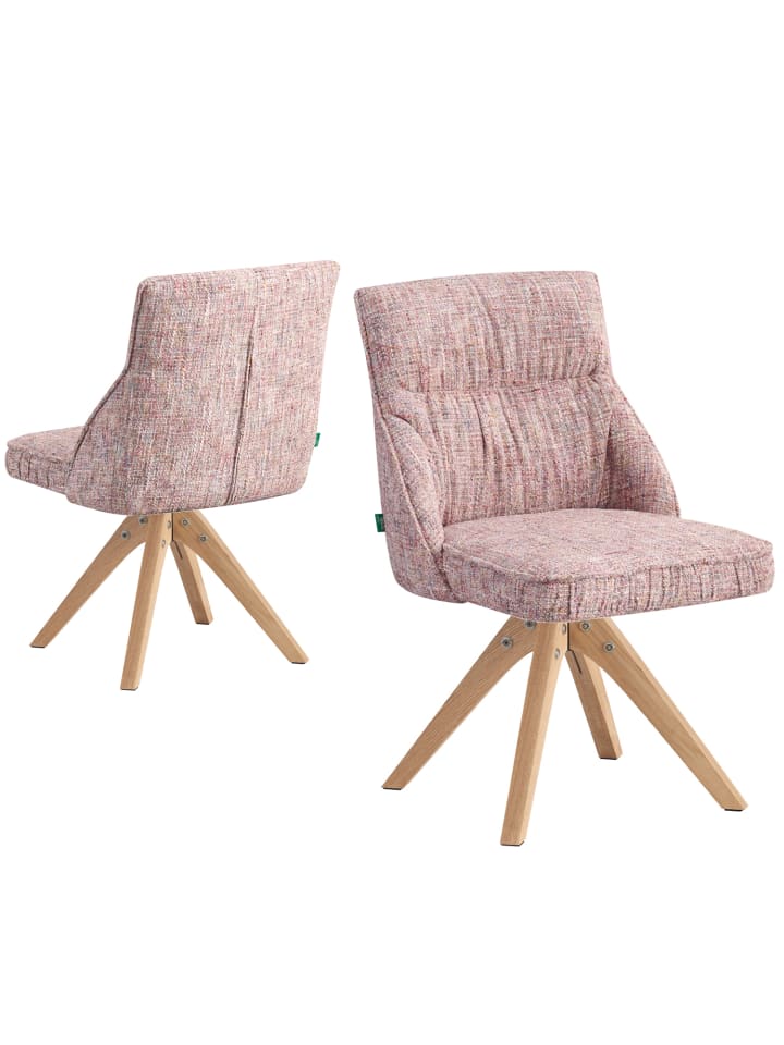 DUBI Möbel 2er-Set: Drehstuhl TALINA in Rosa - (B)49 x (H)84 x  (T)62 cm günstig kaufen onesize