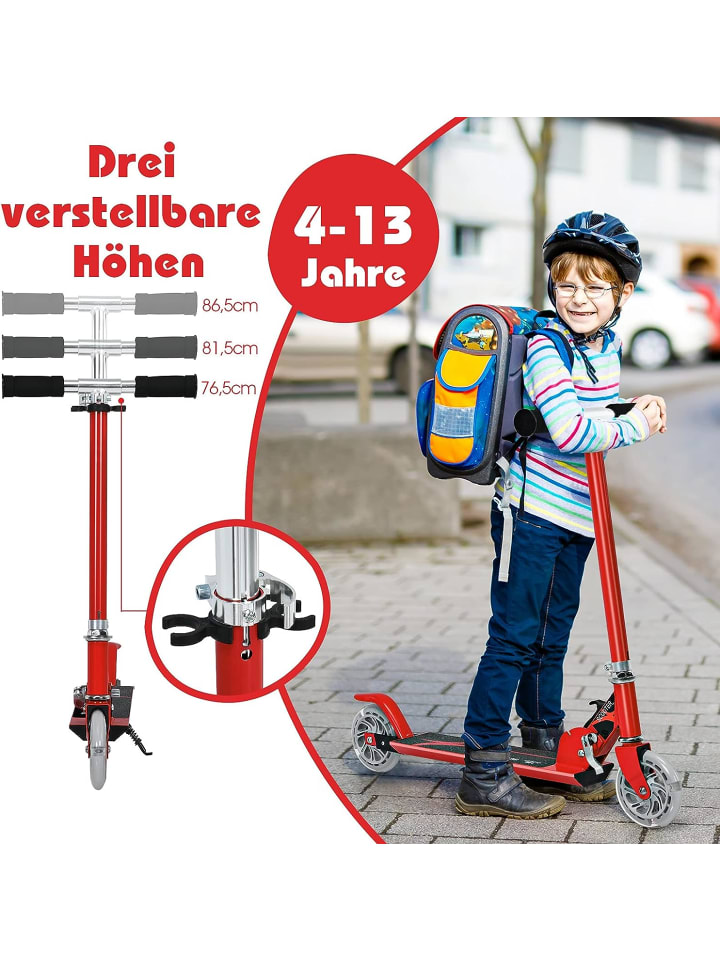 COSTWAY Kinderroller ab 4 Jahre in Rot günstig kaufen 70 cm