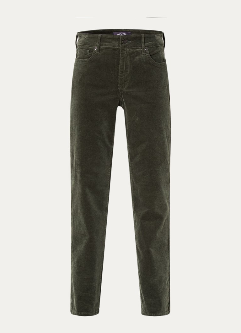 Pantaloni chino NYDJ Marilyn cu talie înaltă, croială dreaptă, din cordură elastică