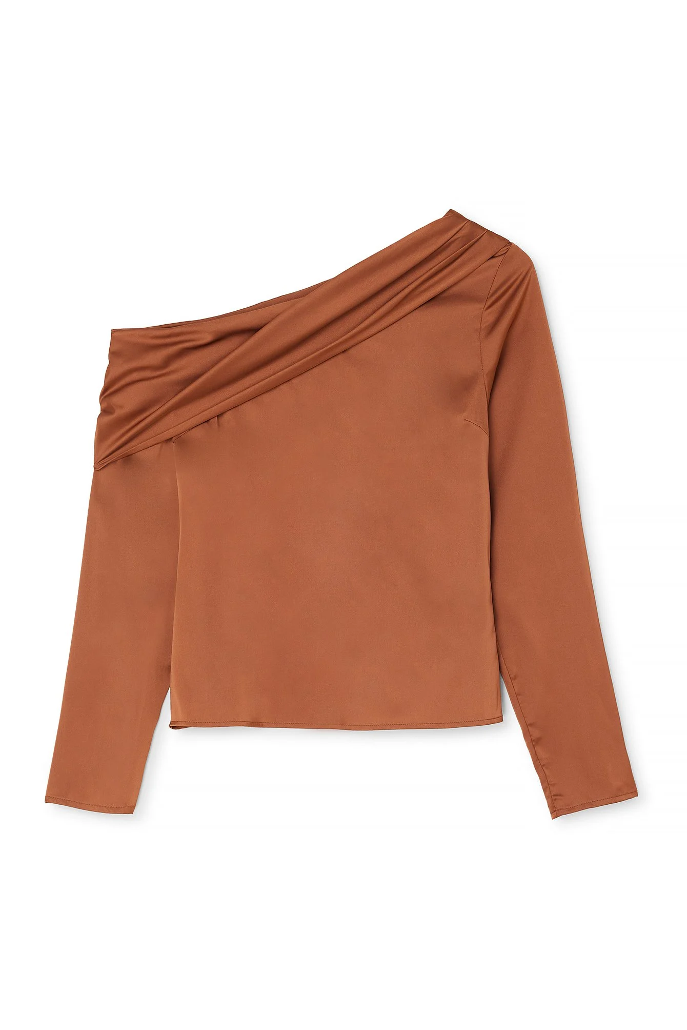 Drapiertes One-Shoulder-Shirt