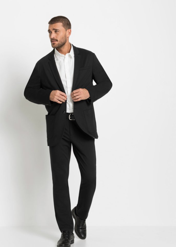 Jersey-Anzug (2-tlg.Set): Sakko und Hose