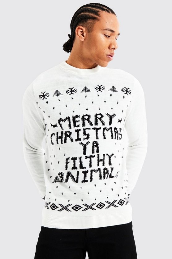 Tall Ya Filthy Animal Weihnachtspullover