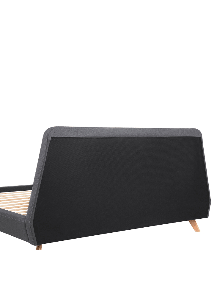 Beliani Doppelbett VIENNE in Grau/Heller Holzfarbton - (W) 200 x (H) 103 x (L) 220 cm günstig kaufen onesize