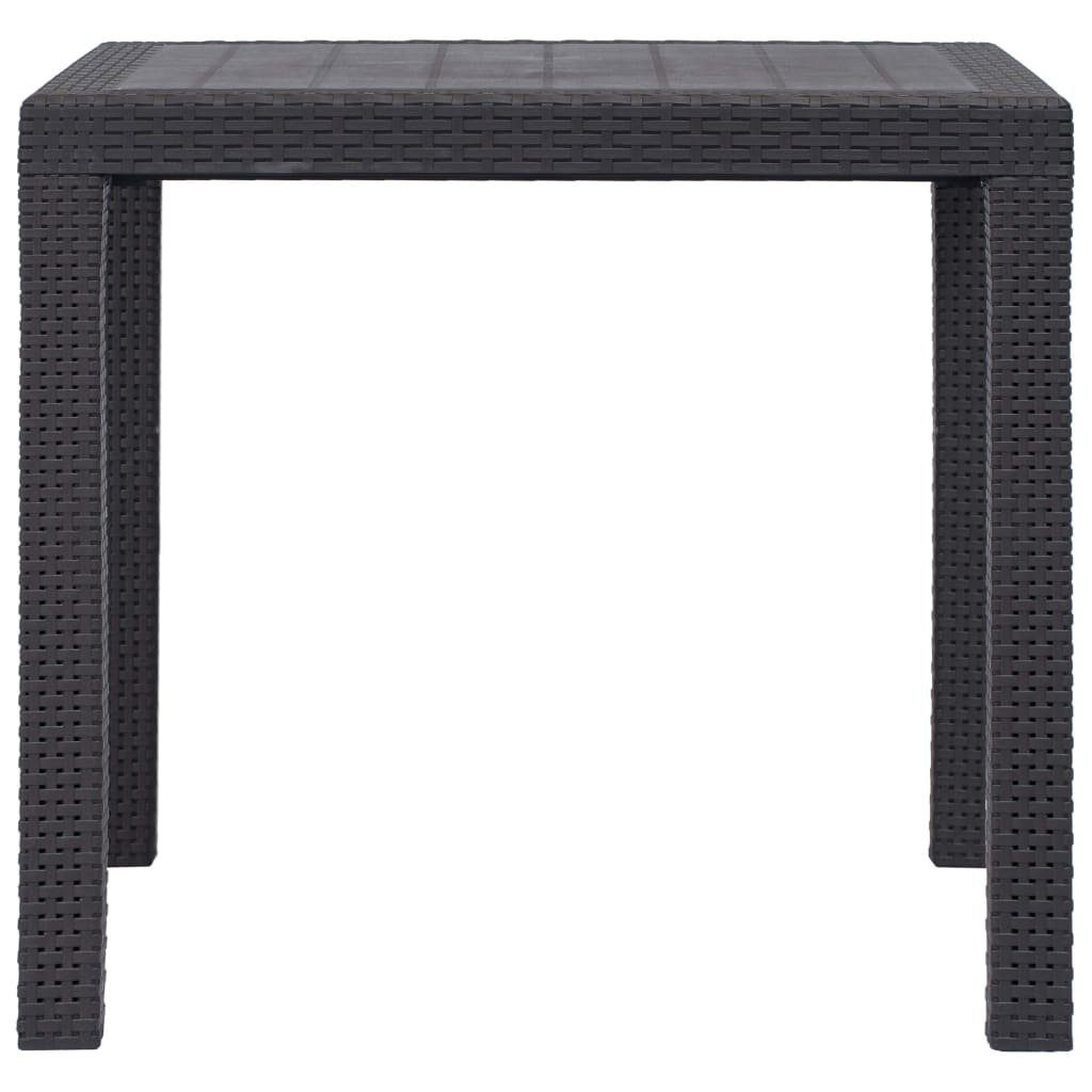 vidaXL Gartentisch Gartentisch Braun 79 x 79 x 72 cm Kunststoff Rattan-Optik (1-St)