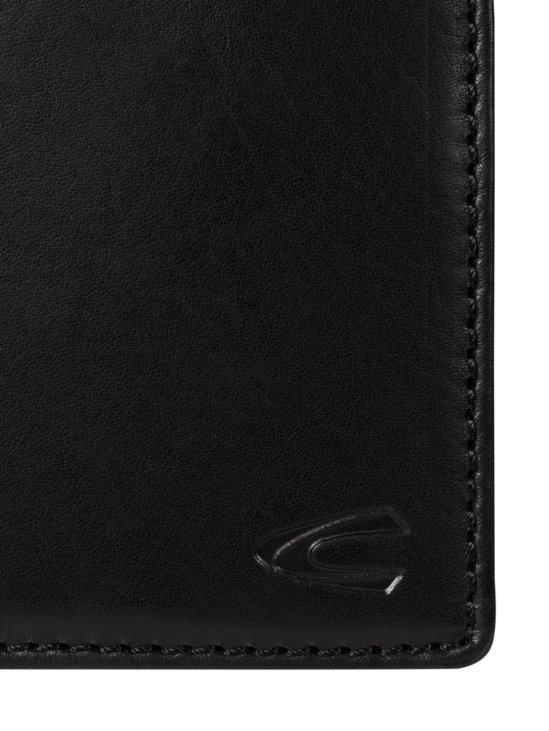 Portemonnaie aus Leder in Vintage-Optik in schwarz