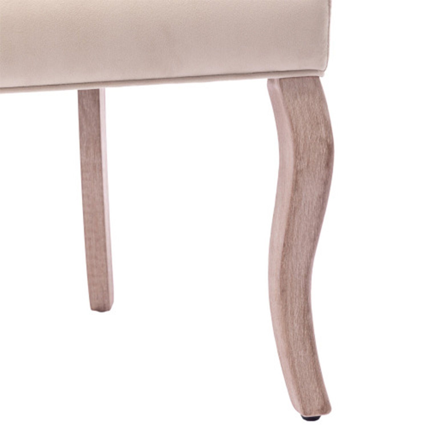 YANN 4-Fußstuhl 4-Fußstuhl, Stuhl Beige Samt Esszimmerstuhl,hohe Rückenlehne (4 St), mit Knopfsteppung, Gestell aus Massivholz, Beige(Set, 4 St)