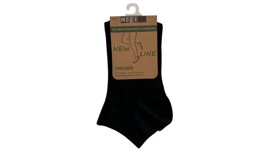 MOVE UP NEW LINE Unisex TENCEL Sneaker Socken schwarz