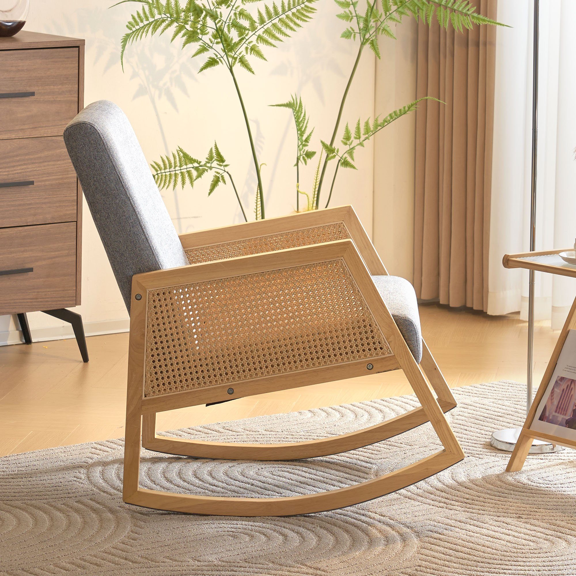 Celya Schaukelstuhl Rattanstühle für Wohnzimmer, Kinderzimmer, Balkon, Garten (1-St)