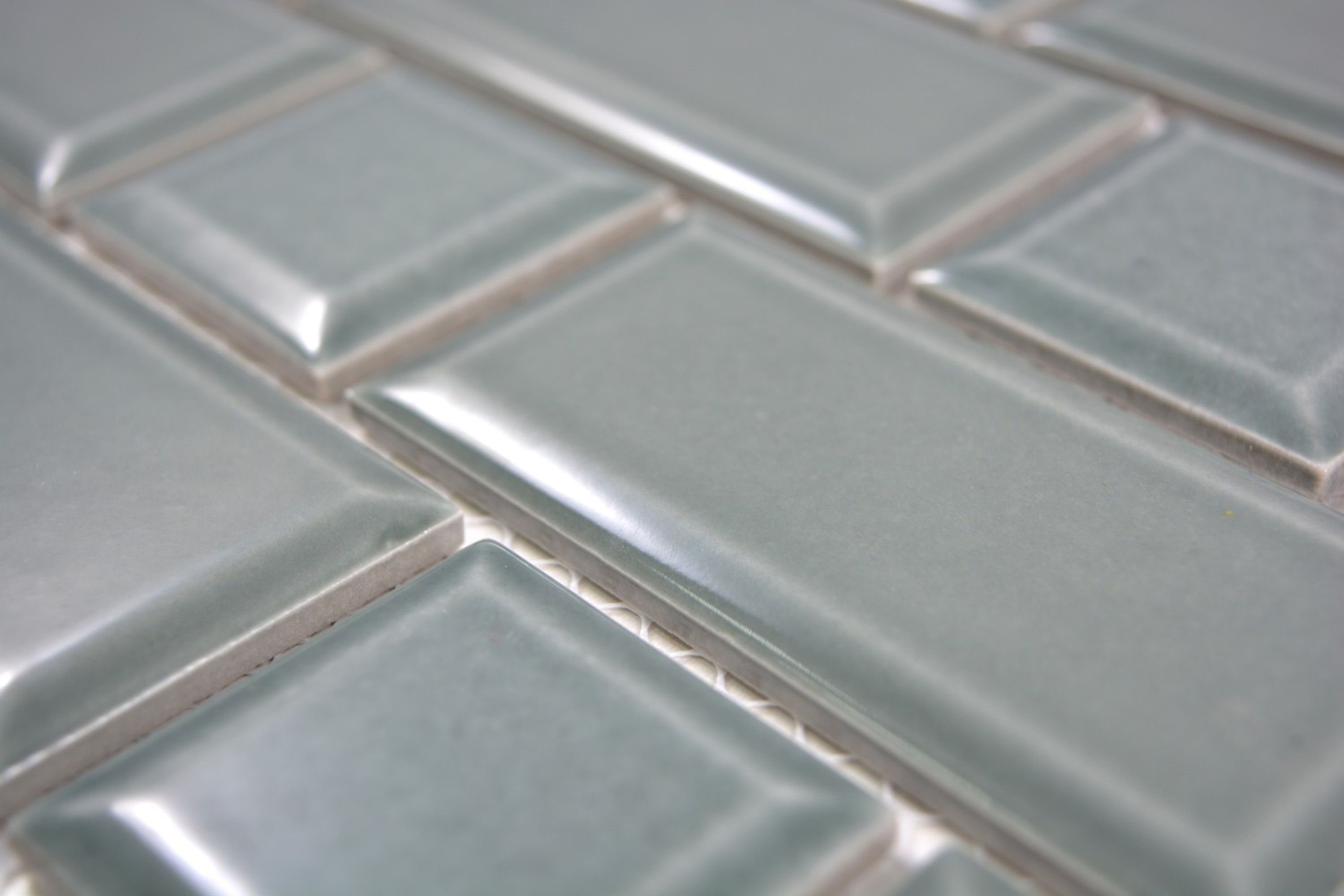 Mosani Mosaikfliesen Multi Keramikmosaik Mosaikfliesen petrol glänzend / 10 Matten