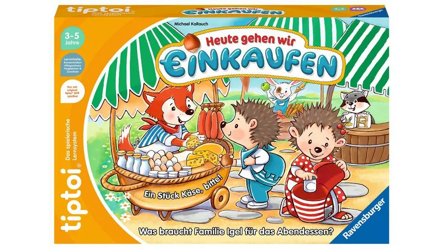 Ravensburger tiptoi - Spiel - Heute gehen wir Einkaufen - Lernspiel für Kinder ab 3 Jahren
