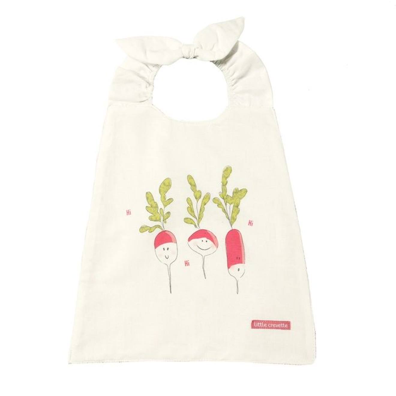 Bavoir élastiqué lin et coton bio* Radis Rose beige