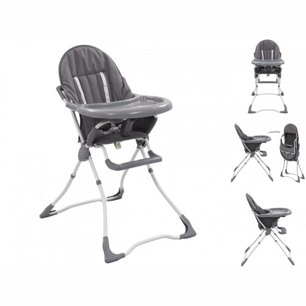 vidaXL Kombihochstuhl Baby-Hochstuhl Grau und Weiß
