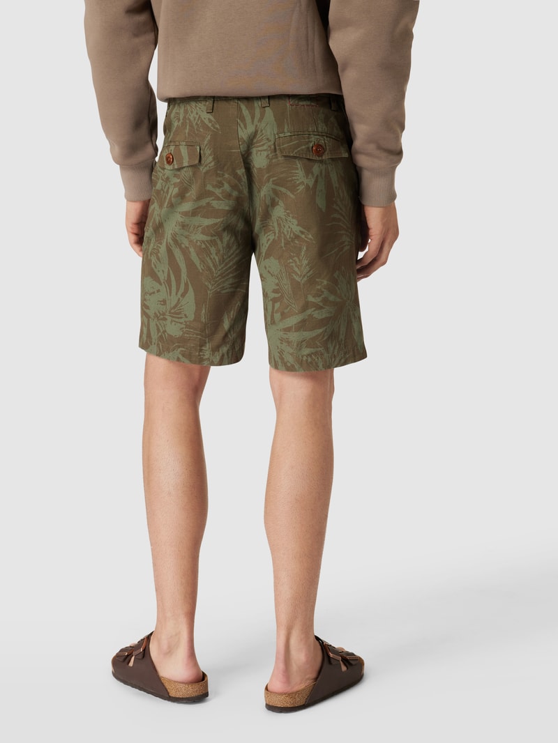 Shorts mit Allover-Muster in khaki