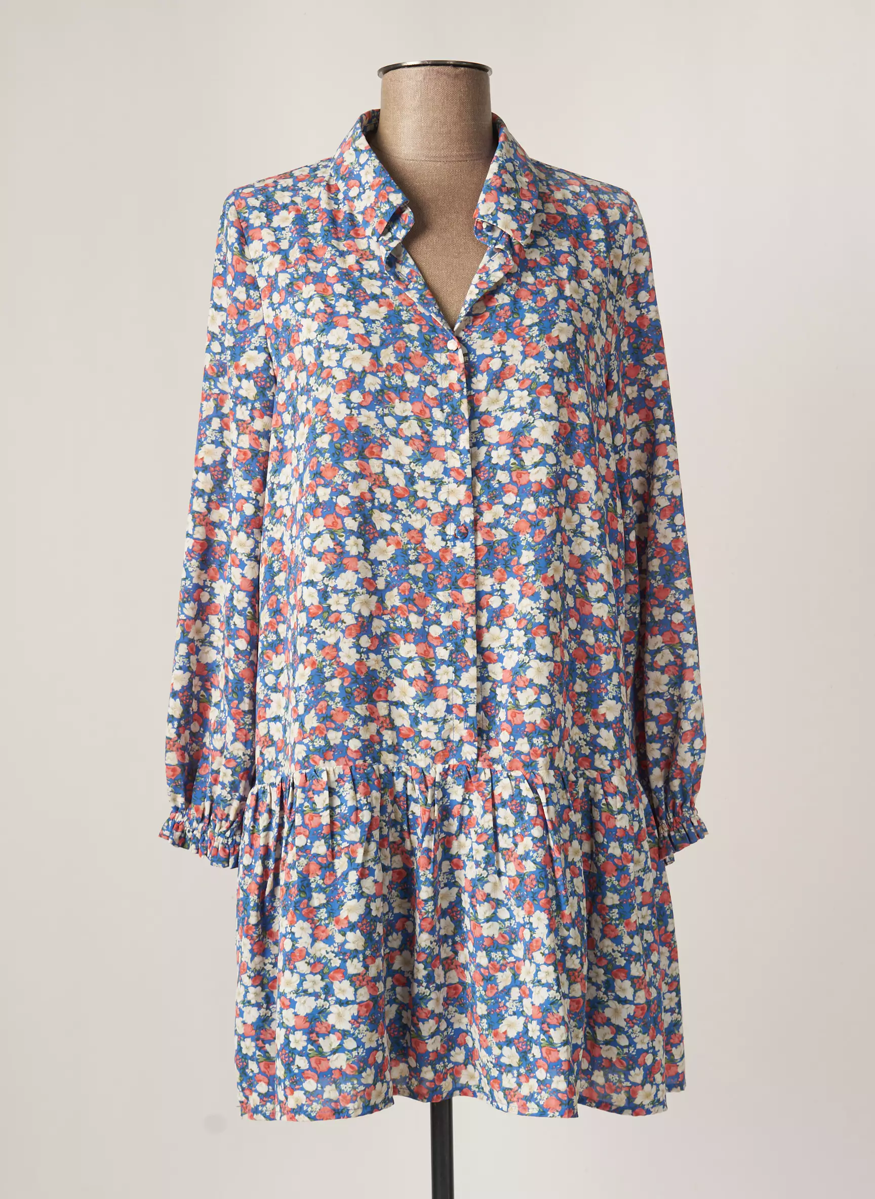 Y Coo Robes Courtes Femme couleur bleu