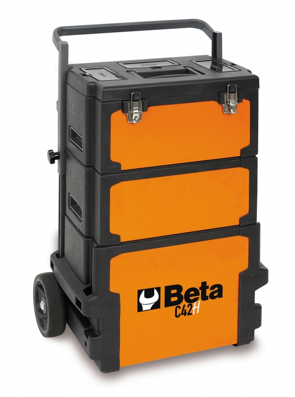Beta 042000002 C42H Voziček za orodje s 3 predelki, oranžen