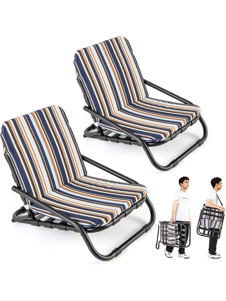 COSTWAY Strandstühle 2er Set in Schwarz günstig kaufen onesize