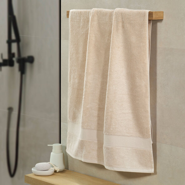 Frottier-Serie Hotel Duschtuch, 2er Set, beige