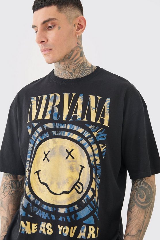 Tall Oversize T-Shirt mit Nirvana-Print