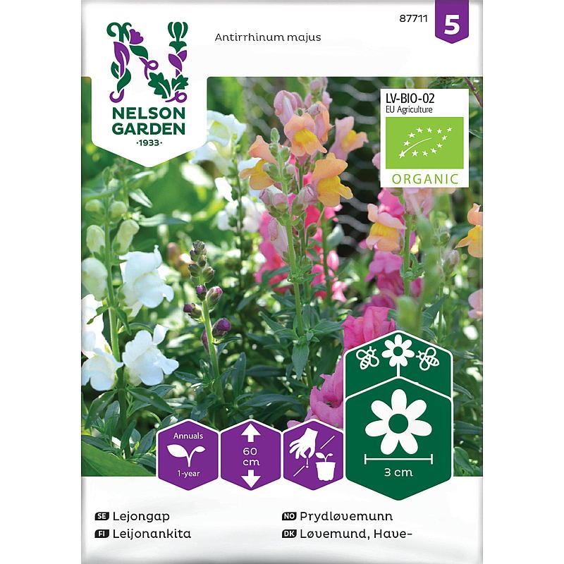 Nelson garden Frø Prydløvemunn Høy, organic