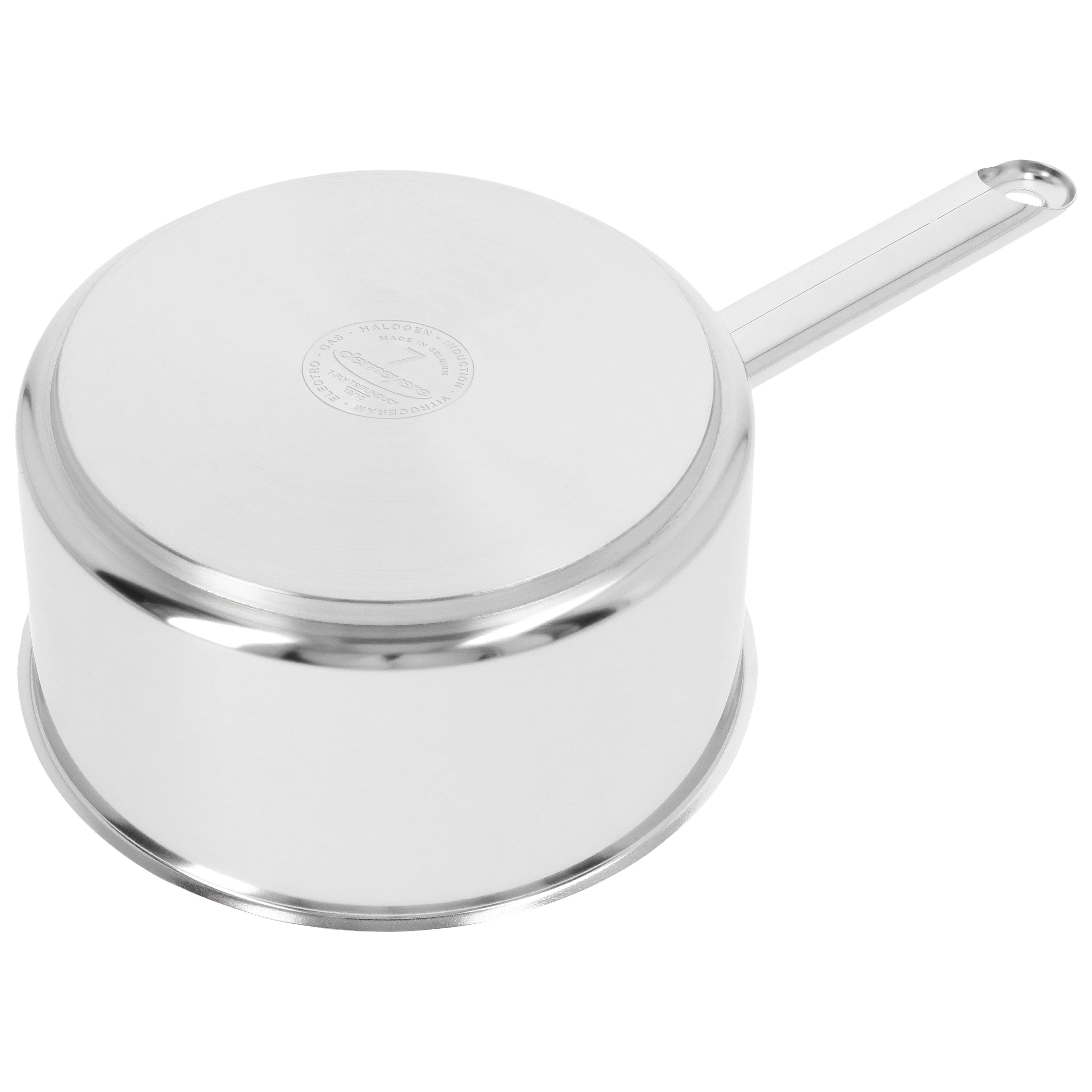 Stieltopf mit Deckel 18 cm, 18/10 Edelstahl, Silber