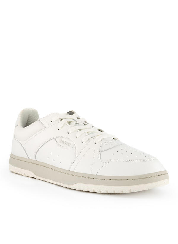 HUGO, Sneaker Hadrian, Material-Mix, weiß