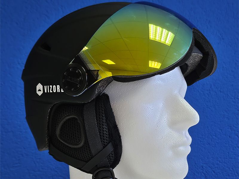 Vizorz 54 - 58 cm Schwarze Skihelm Mit Visier