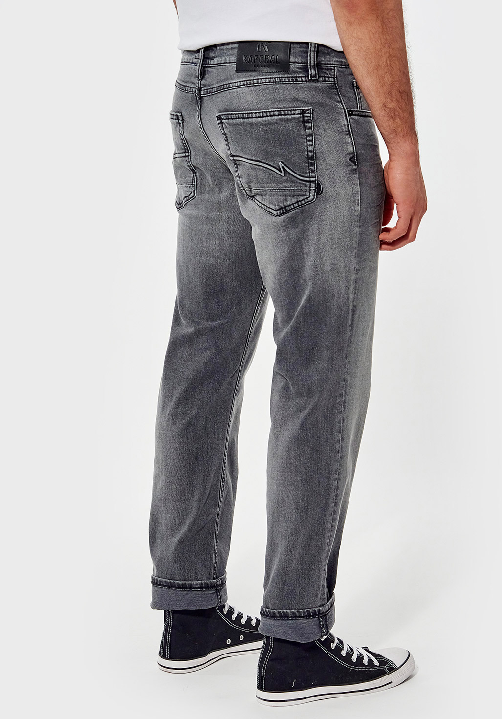 DATTT  Jean straight Homme gris clair délavé