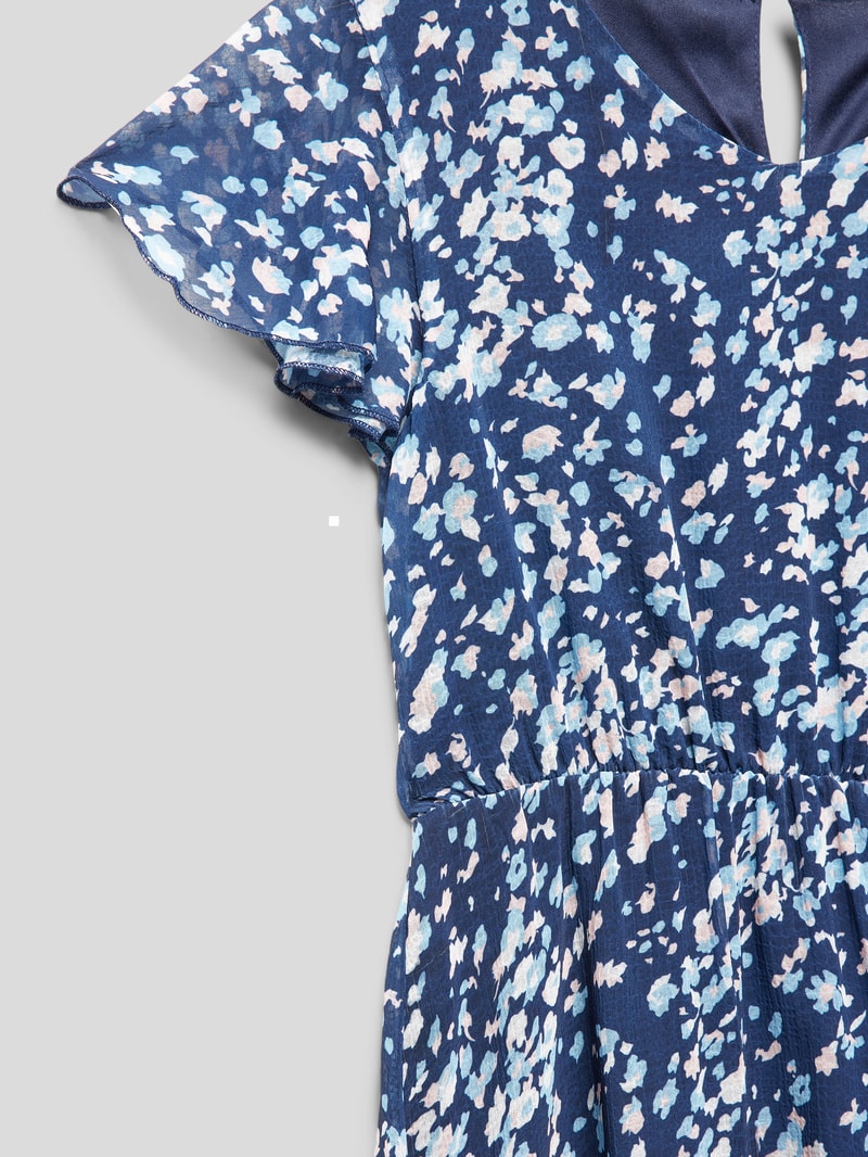 Blusenkleid mit Allover-Muster in marineblau
