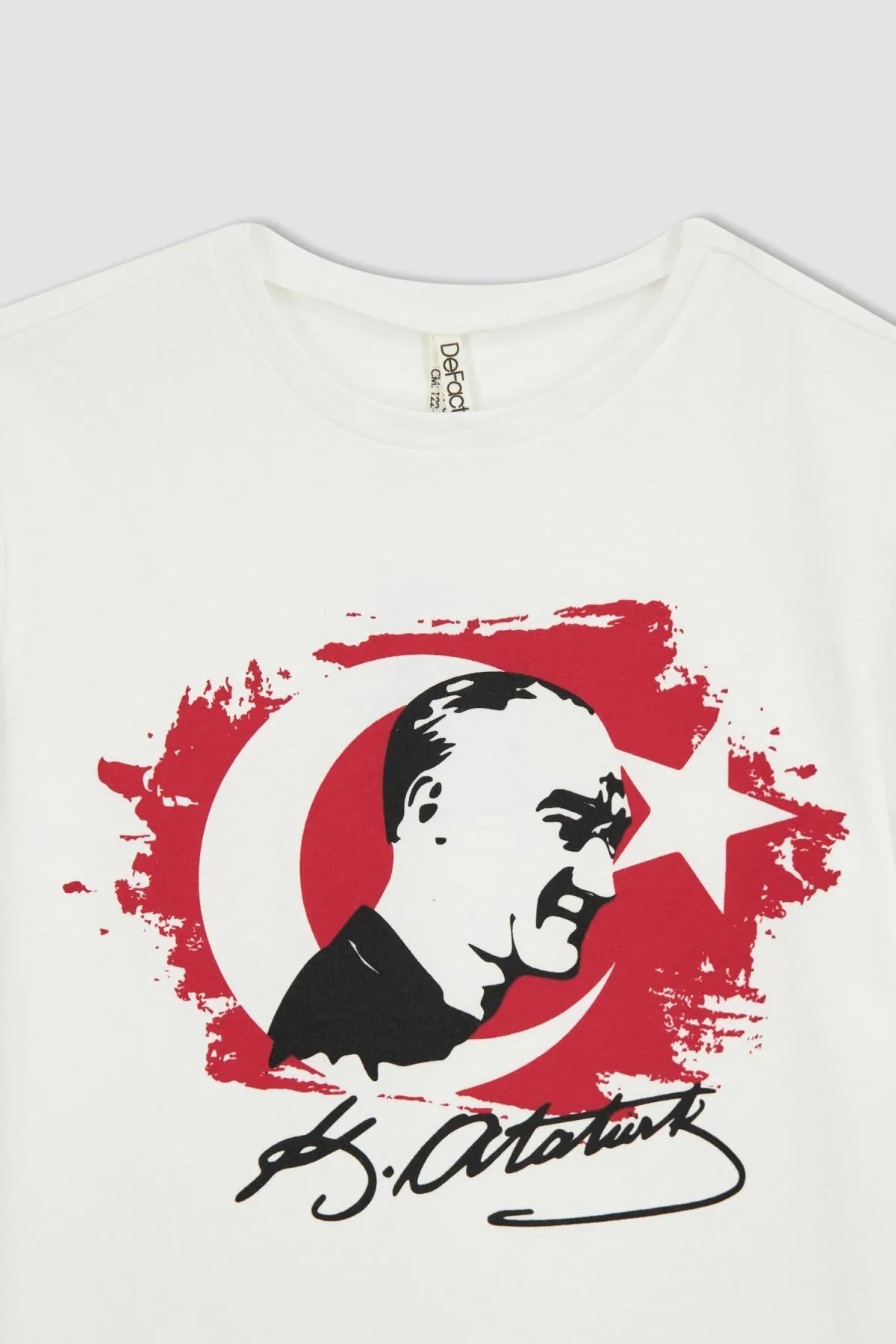 DeFacto  Kurzarm-T-Shirt mit Atatürk-Aufdruck für Mädchen Z7682a623sm