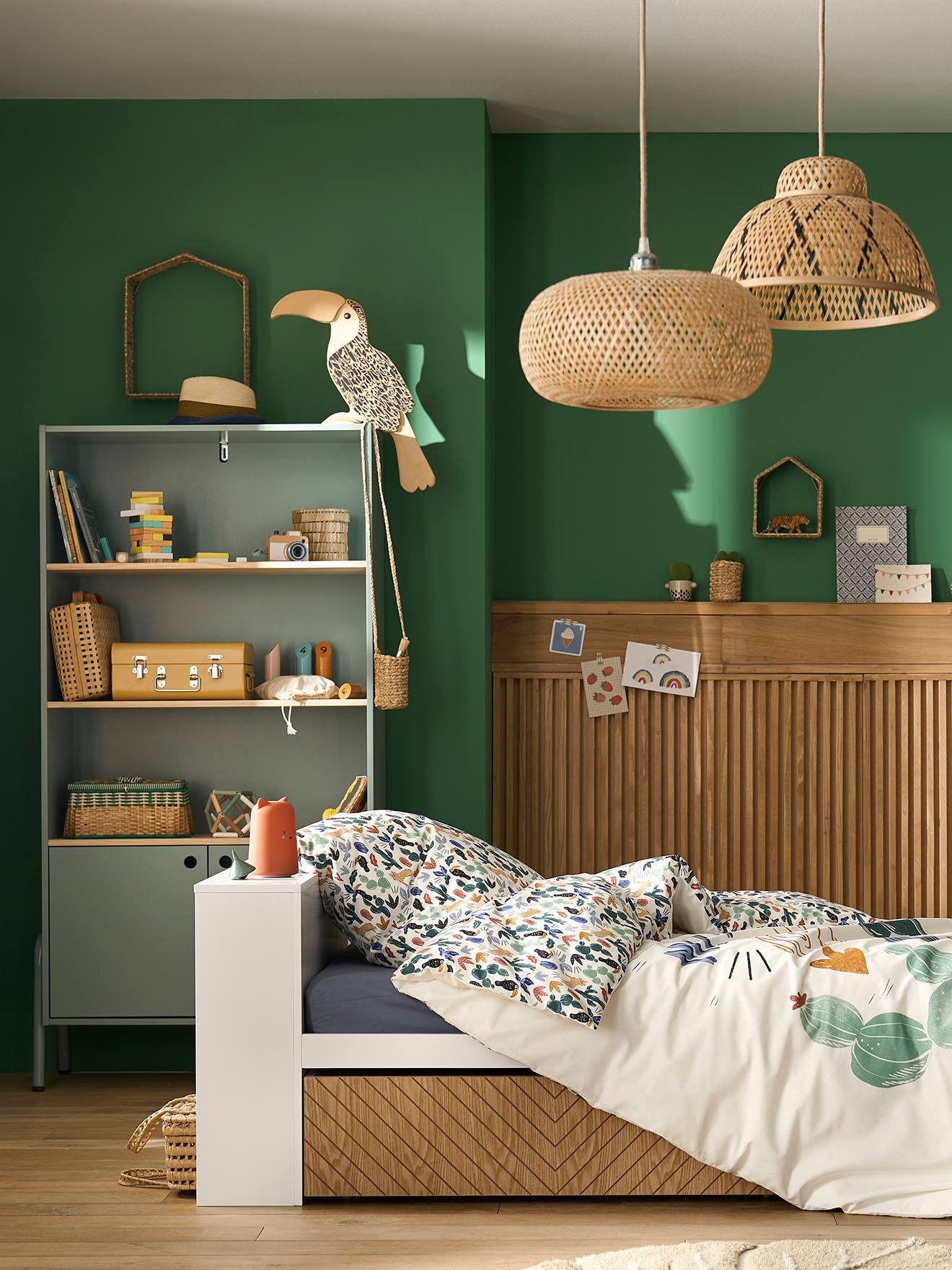 Vertbaudet Runder Kinderzimmer Bambus-Lampenschirm - beige