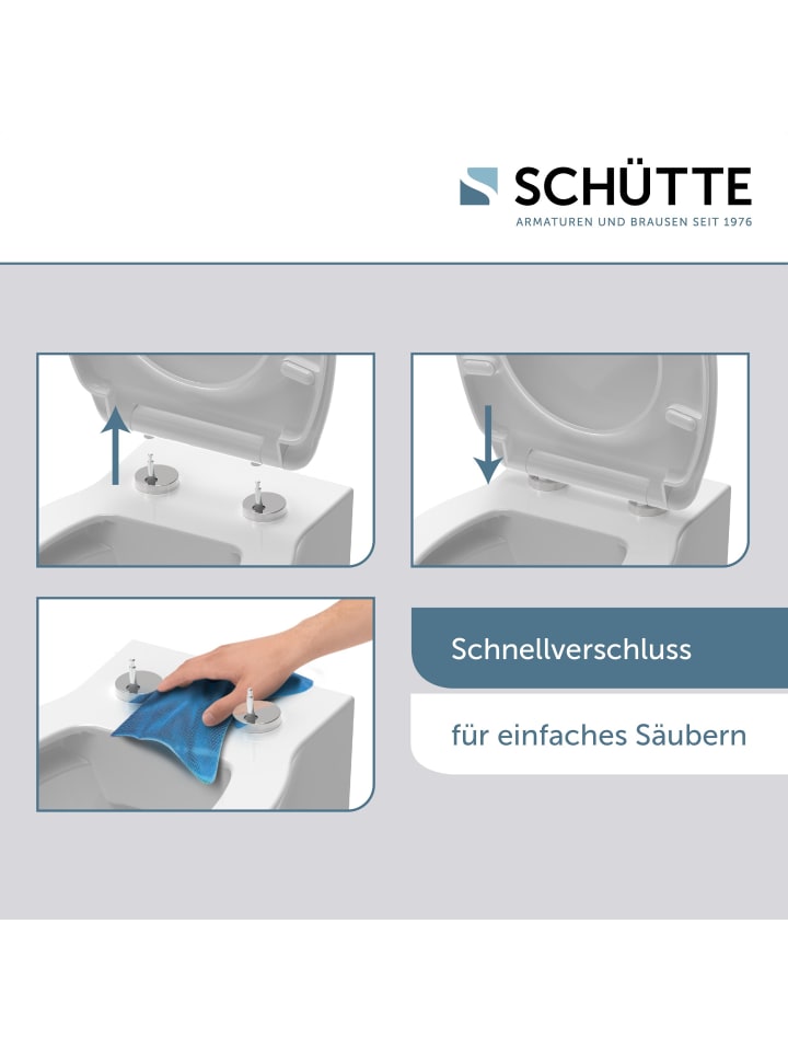 Schütte Duroplast WC Sitz GREY mit Absenkautomatik - (L) 45 x (B) 37 x (H) 4 cm günstig kaufen onesize