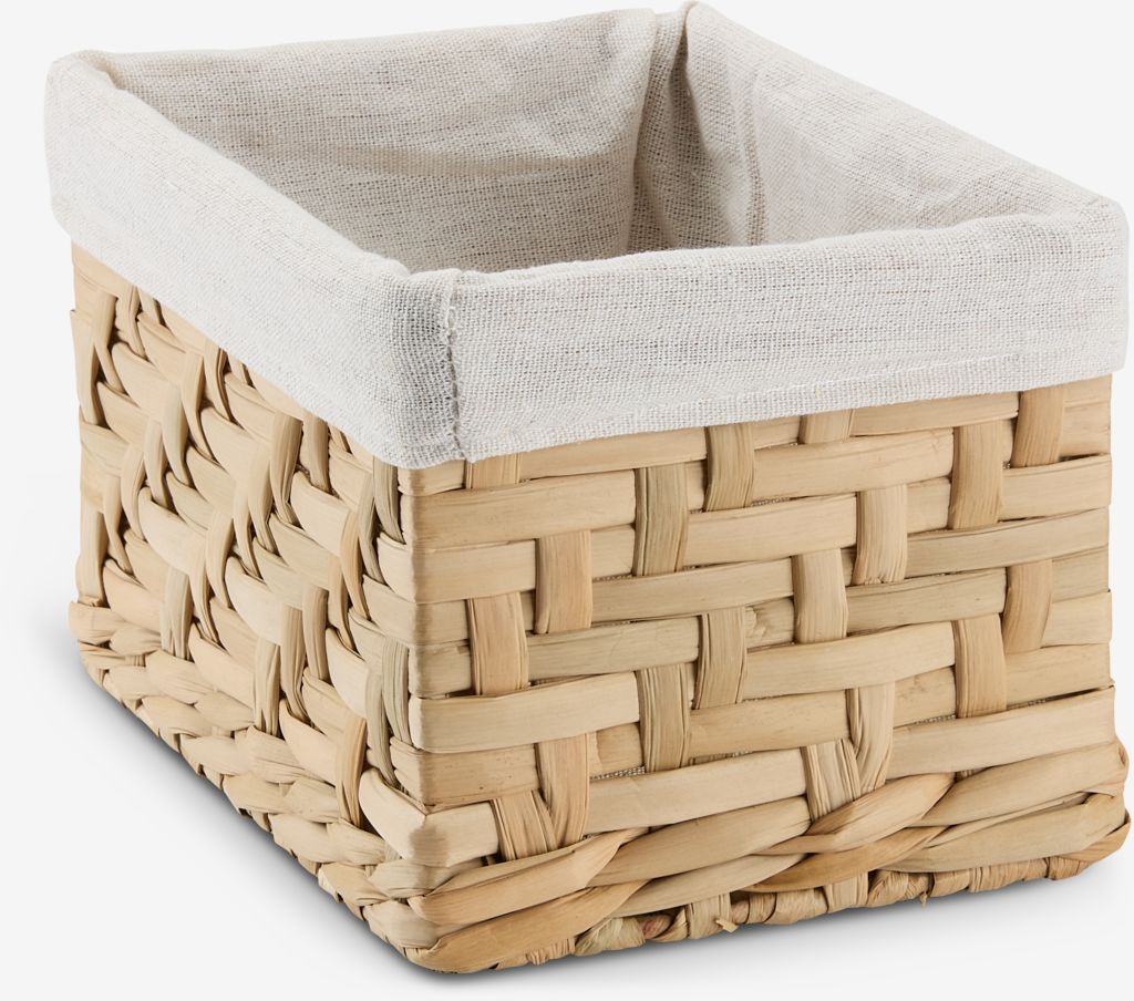 Koszyk EJNO EJNO szer. 16xdł. 22xwys. 14cm z tkaniną w kolorze naturalnym
