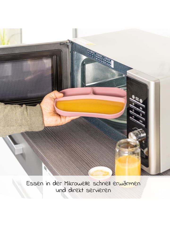 MiaMia Esslern-Teller aus Silikon - Rose in rosa günstig kaufen onesize