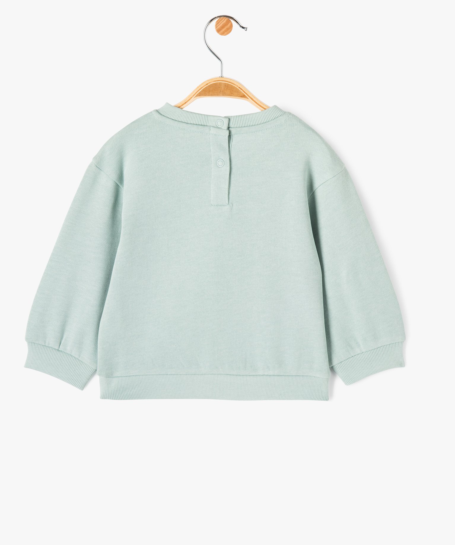 Sweat molletonné avec motifs et message bébé fille bleu | GEMO