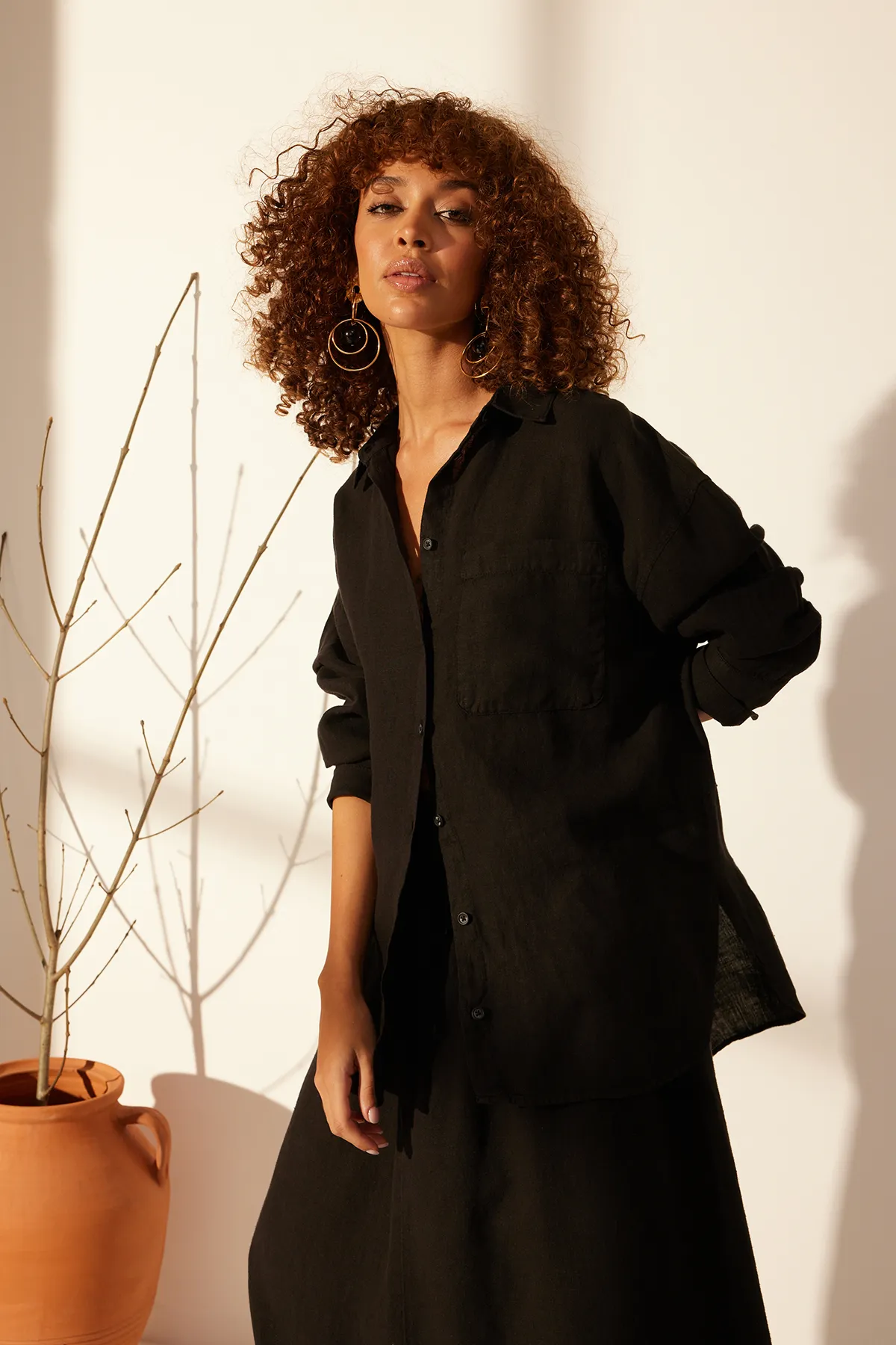 Trendyol Collection  Hemd - Schwarz - Oversized