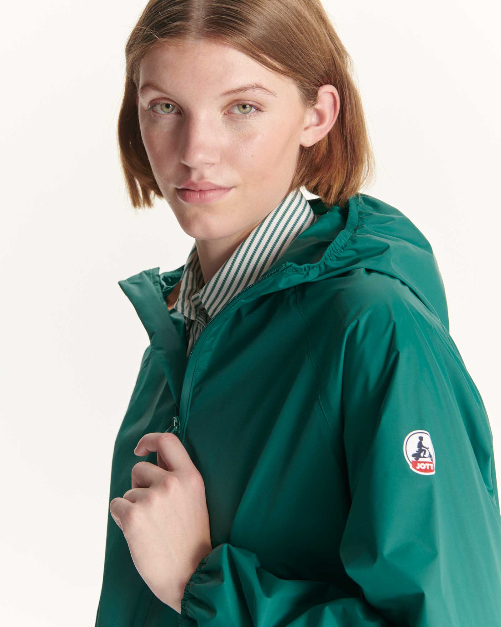Imperméable long à capuche paquetable Vert foncé Copenhagen