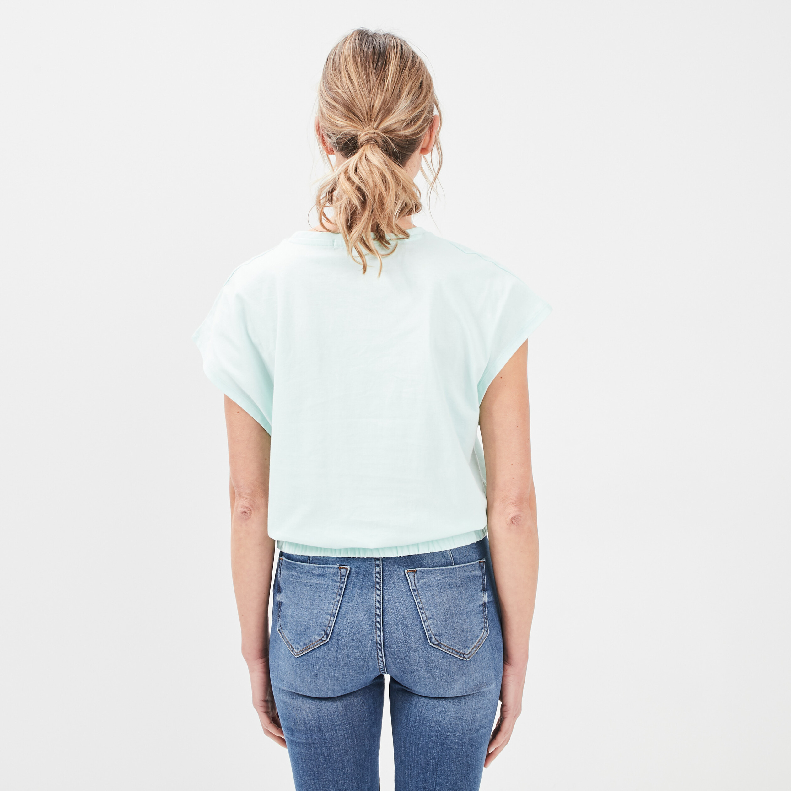 T-shirt manches courtes Creeks bleu turquoise femme | La Halle