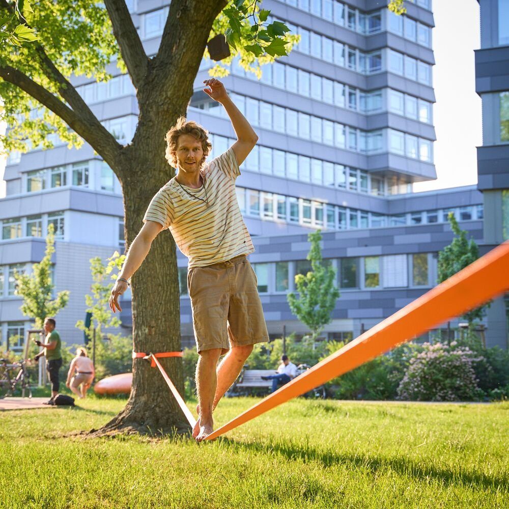 Sport-Thieme Slackline Slackline-Set, Komplett-Set mit Baumschonern und Beutel