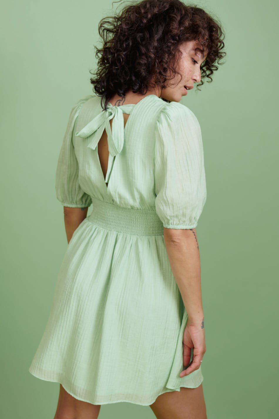Puff sleeve mini dress